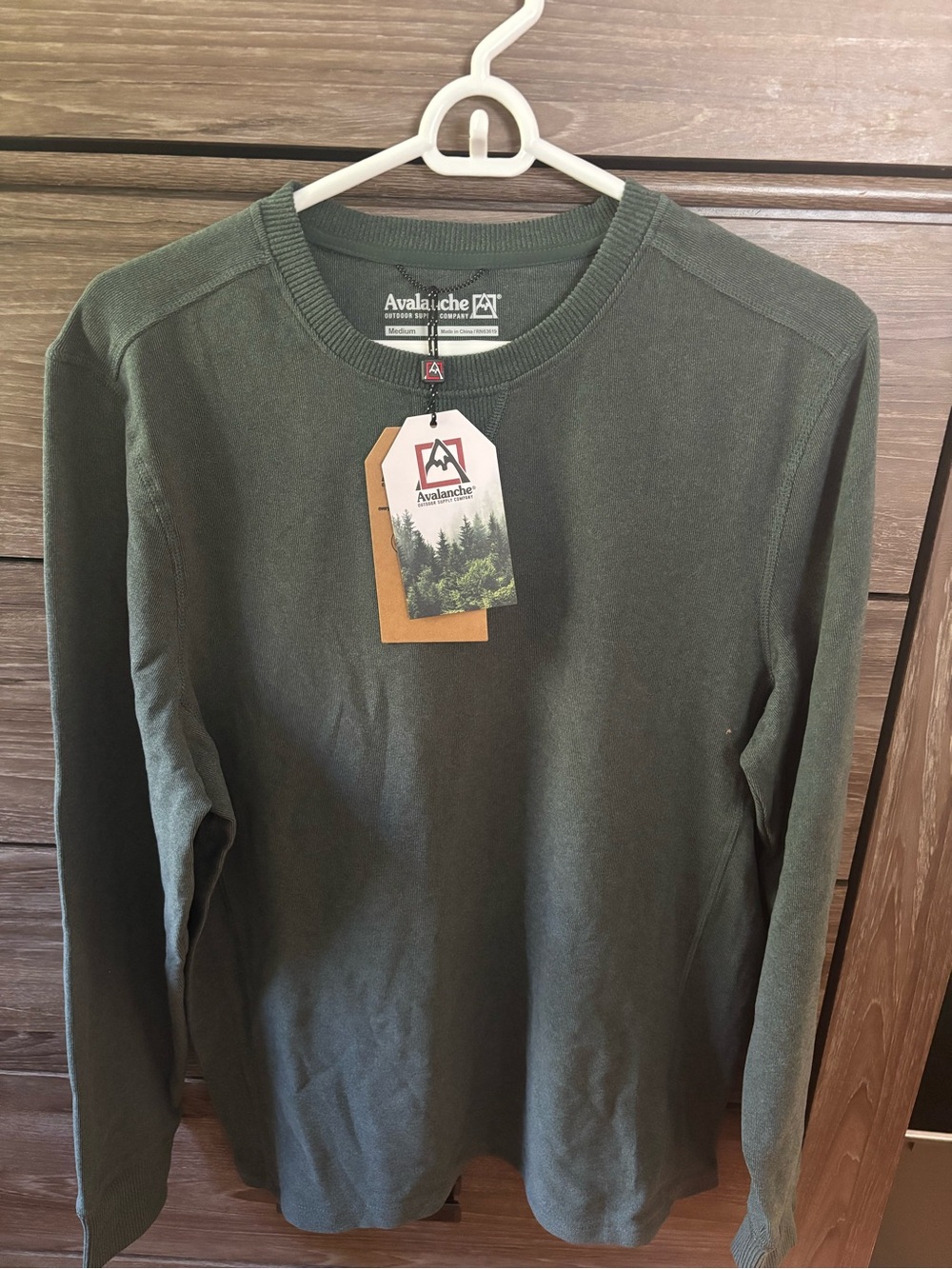 Avalanche Men's Olive Crewneck Long Sleeve Tee